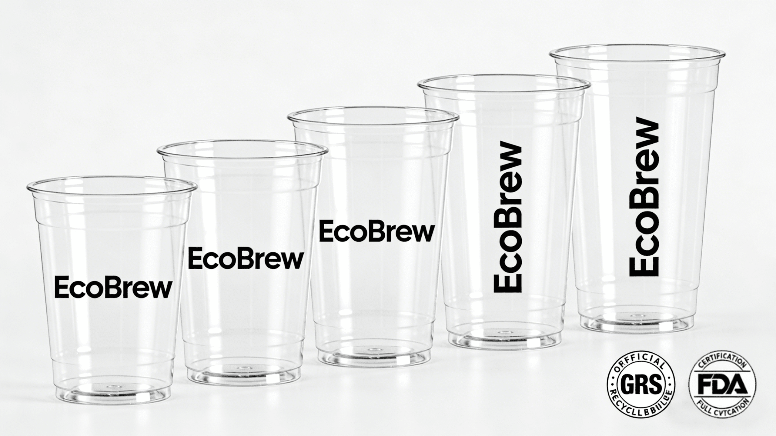 GRS certified food grade RPET cups, full size disposable eco friendly drink cups with custom printing from Jingyu Plastic