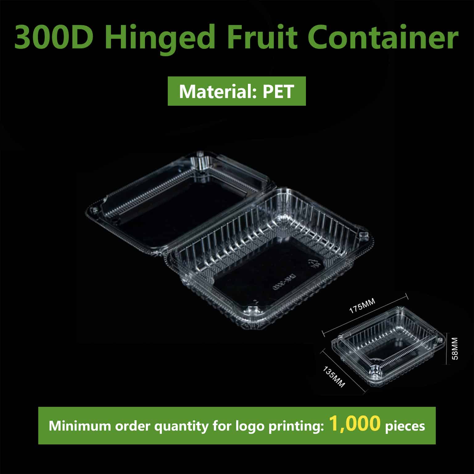 300D Hinged Fruit Container