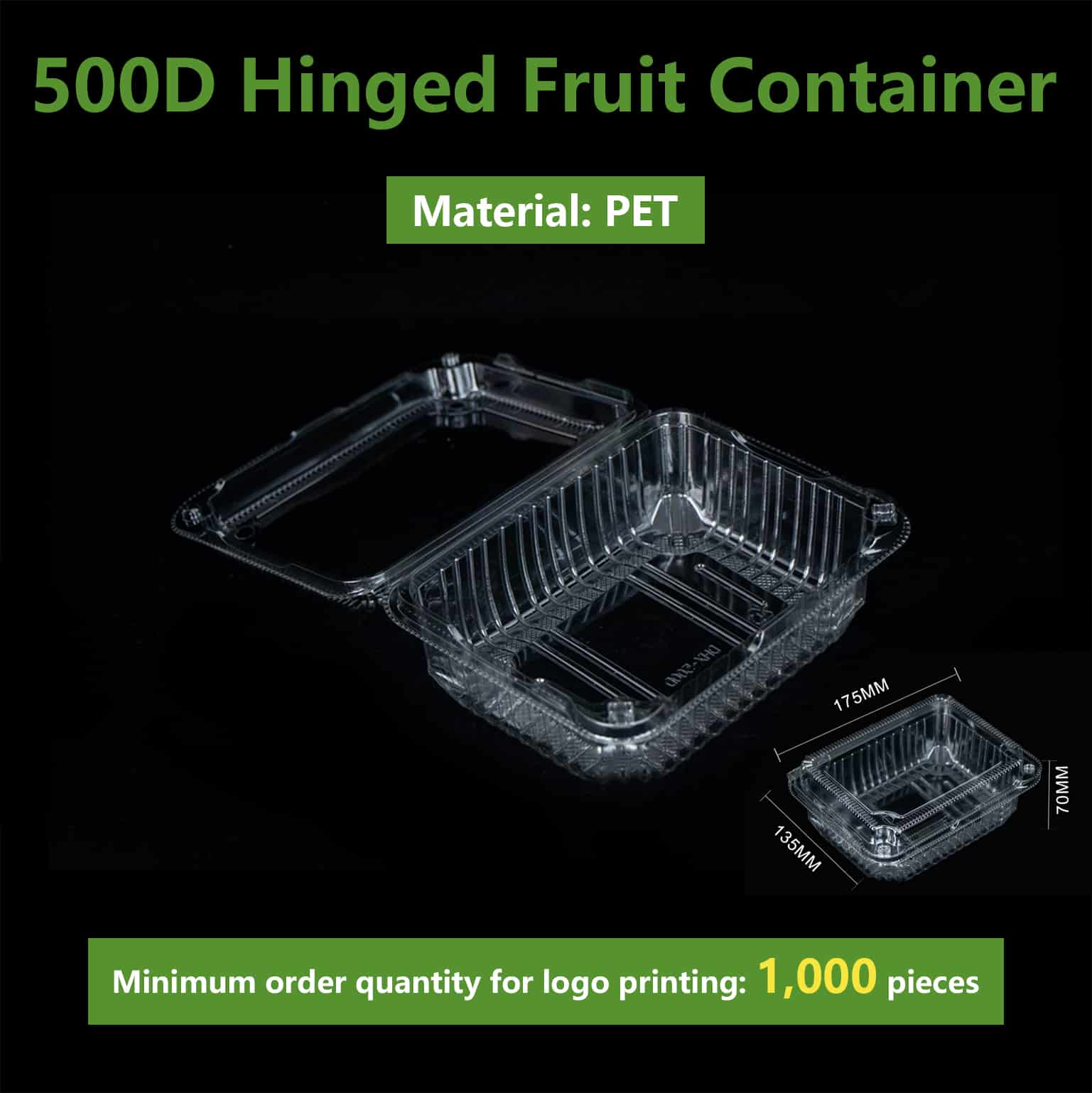 500D Hinged Fruit Container